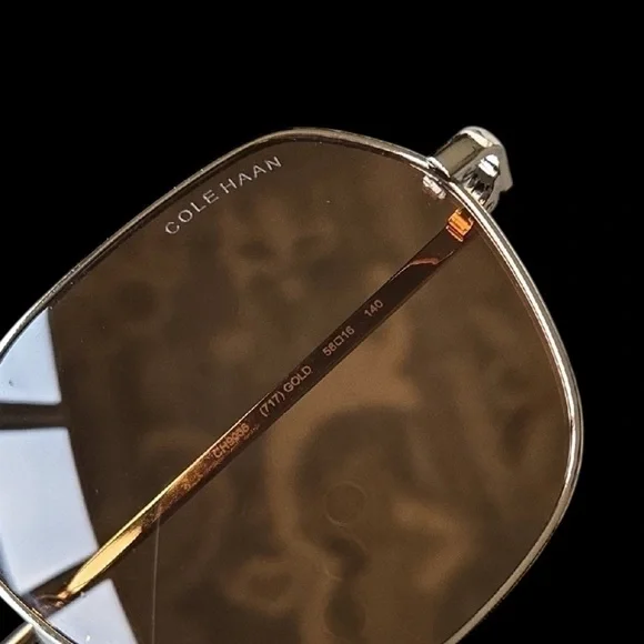 Cole Haan Gold Frame Sunglasses NWT - Picture 7 of 9